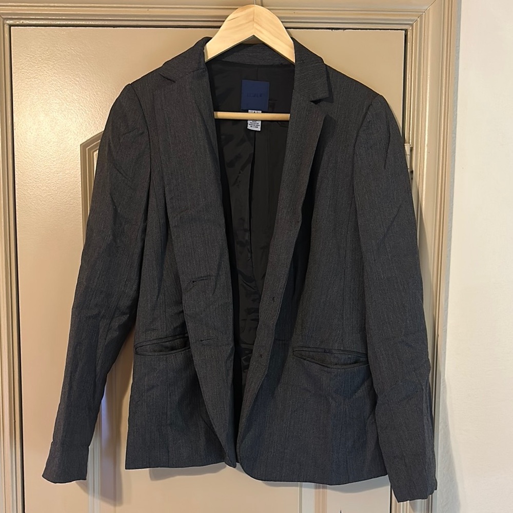 J Crew 100% Wool Grey Blazer Size 4